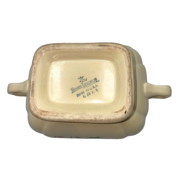 Homer Laughlin1930s Lidded Sugar Bowl Columbine Century Floral Pottery Ceramic W - Picture 8 of 10